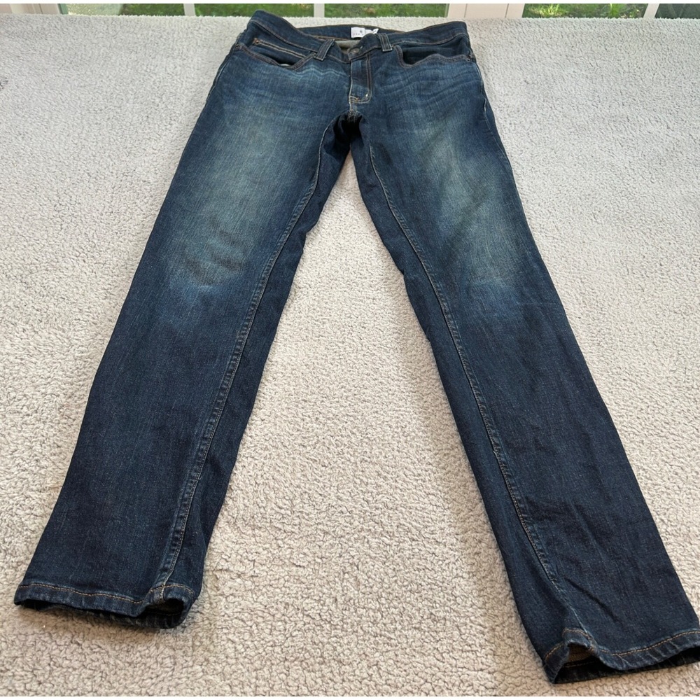True Craft Men's Jeans Men's 32X32 Blue Tapered Dark Wash Slim Fit